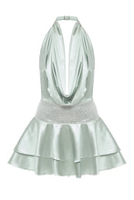 Load image into Gallery viewer, Lace mini dress with crystal belt