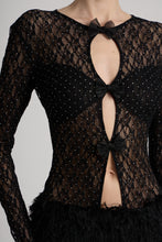 Load image into Gallery viewer, Mini lace dress with fur skirt
