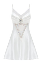 Load image into Gallery viewer, Satin mini dress with embroidery