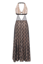 Load image into Gallery viewer, Long lace dress with crystal decoration