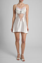 Load image into Gallery viewer, Satin mini dress with embroidery