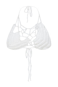 HANMADE KNITTED BRA TOP WITH CRYSTAL DECOR