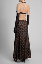 Load image into Gallery viewer, Long lace dress with crystal decoration