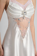 Load image into Gallery viewer, Satin mini dress with embroidery