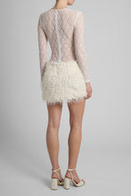 Load image into Gallery viewer, Lace mini dress with fur skirt