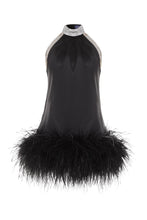 Load image into Gallery viewer, Mini dress with feather and chains