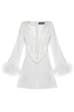 Load image into Gallery viewer, Mini dress with feather sleeves