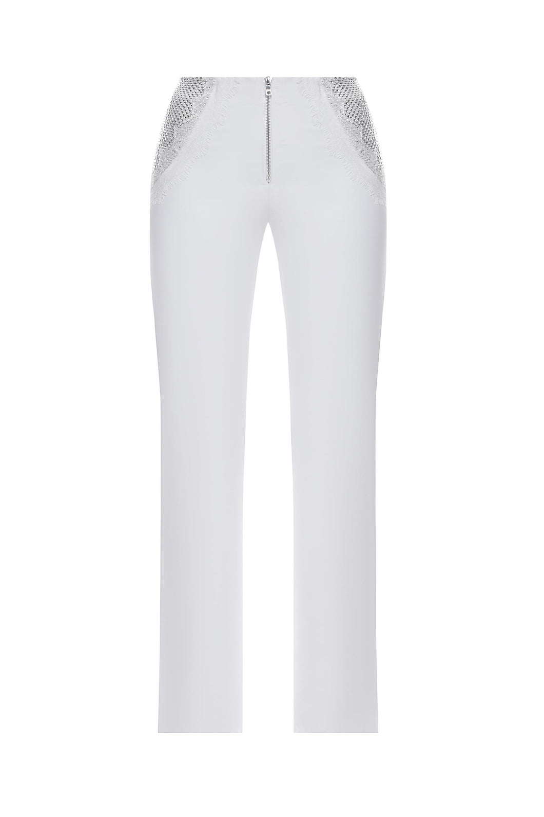 Stretch jeans with crystal sides