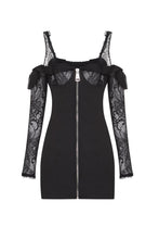 Load image into Gallery viewer, Mini dress with lace bra and sleeves