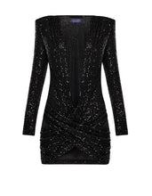 Load image into Gallery viewer, Mini sequins dress deep cut