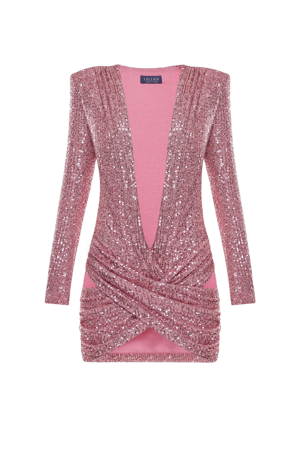 Mini sequins dress deep cut