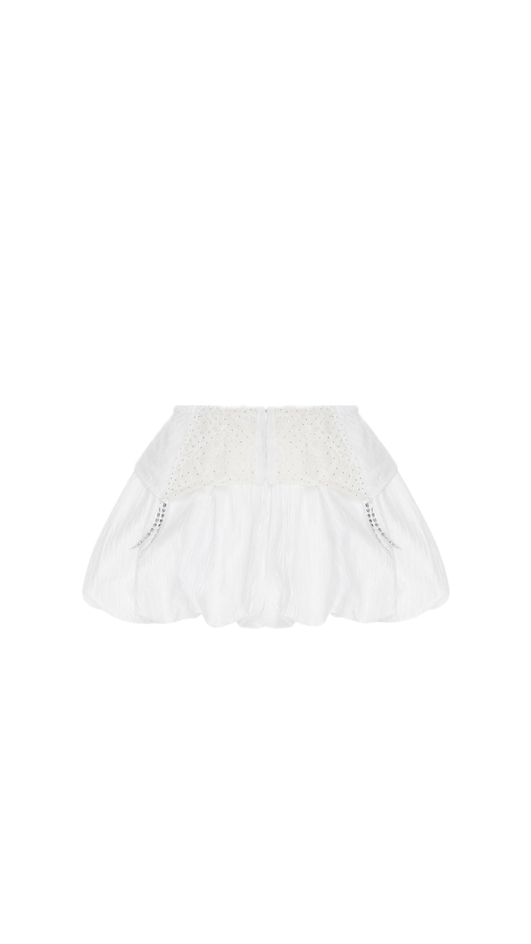 Mini skirt with lace suspender