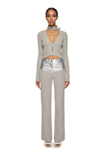 Load image into Gallery viewer, Knitted jumper with vegan leather choker