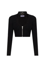 Load image into Gallery viewer, Knitted jumper with vegan leather choker