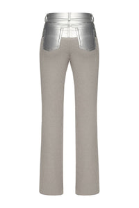 Knitted pants with vegan leather