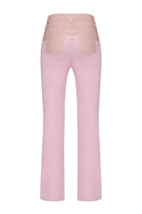 Knitted pants with vegan leather choker