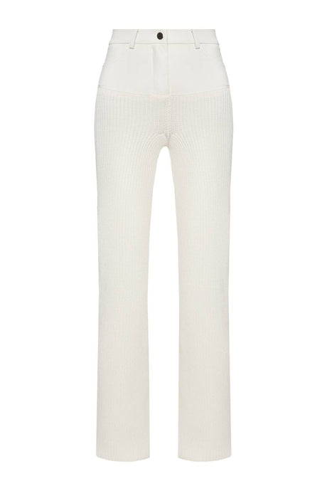 Knitted pants with vegan leather choker