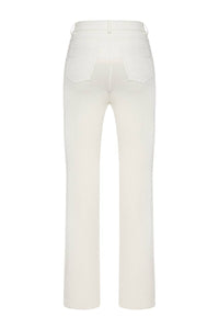 Knitted pants with vegan leather choker
