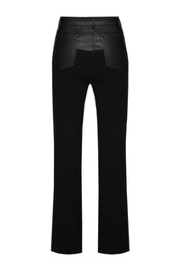Knitted pants with vegan leather choker