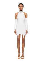 Load image into Gallery viewer, Knitted mini dress with crystal choker