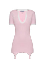Load image into Gallery viewer, Knitted polo dress with crystal straps