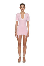 Load image into Gallery viewer, Knitted polo dress with crystal straps