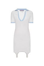 Load image into Gallery viewer, Knitted polo dress with crystal straps