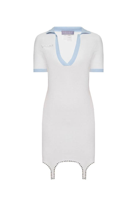 Knitted polo dress with crystal straps
