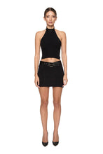 Load image into Gallery viewer, Knitted top with vegan leather chocker