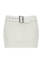 Load image into Gallery viewer, Knitted mini skirt with vegan leather belt
