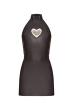 Load image into Gallery viewer, Vegan leather mini dress with open back