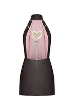 Load image into Gallery viewer, Vegan leather mini dress with open back