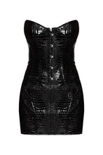 Load image into Gallery viewer, Vegan crocodile leather mini dress