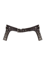 Load image into Gallery viewer, Vegan leather jumpsuit with embroidered belt