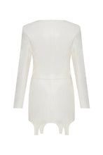 Load image into Gallery viewer, Vegan leather mini dress with embroidered straps