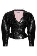 Load image into Gallery viewer, Vegan crocodile leather jacket