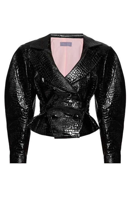 Vegan crocodile leather jacket