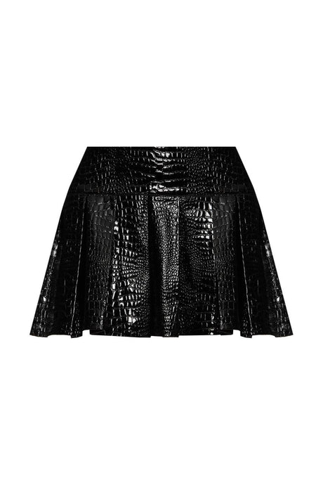 Vegan crocodile leather mini skirt