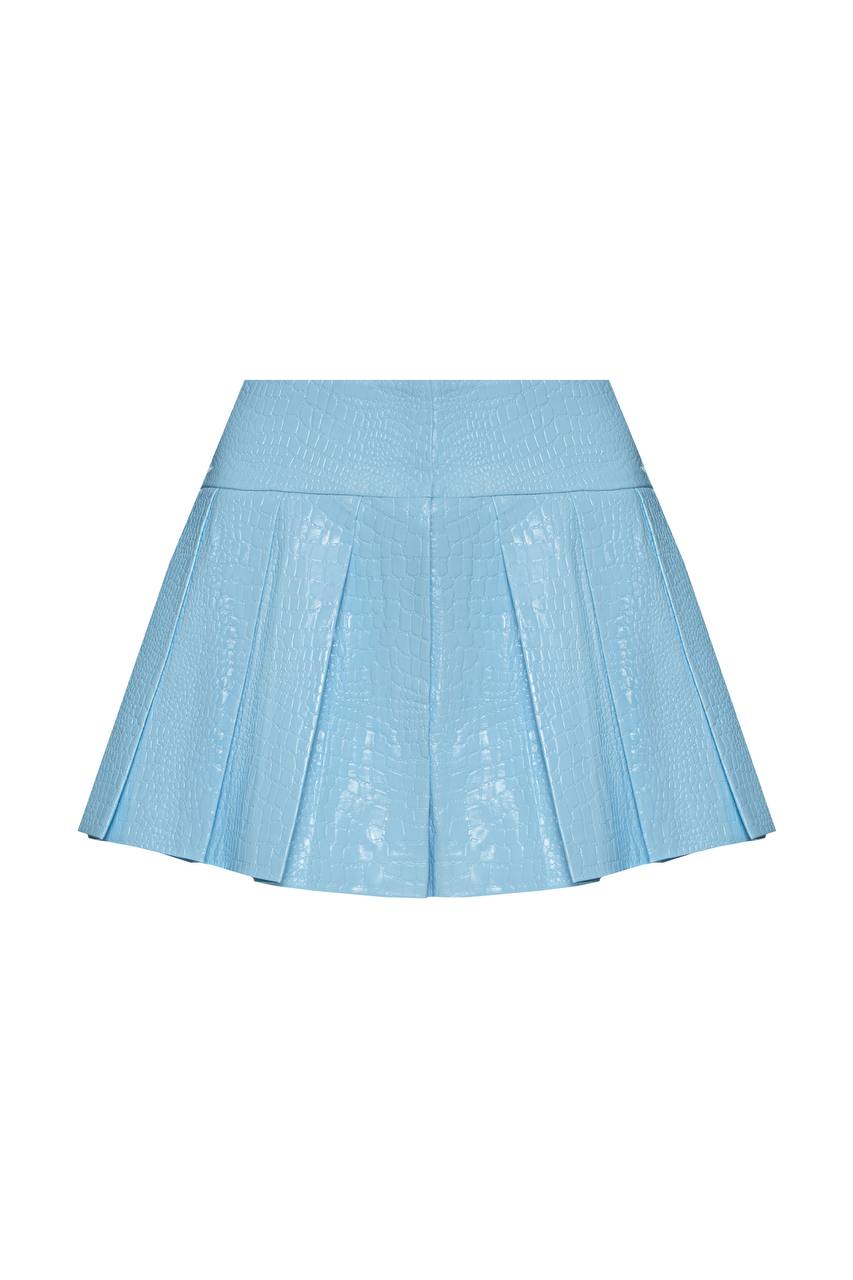 Vegan crocodile leather mini skirt