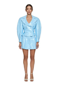 Vegan crocodile leather mini skirt