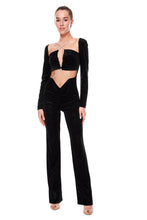 Load image into Gallery viewer, SHINY VELVET BODYSUIT WITH CRYSTAL COD