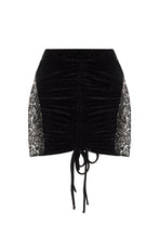 Load image into Gallery viewer, SET OF SHINY VELVET CORSET TOP AND SKIRT WITH SEQUINS MESH