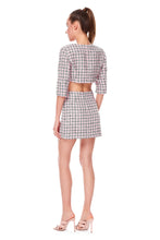 Load image into Gallery viewer, SET OF TWEED JACKET AND SKIRT WITH CRYSTAL DECOR