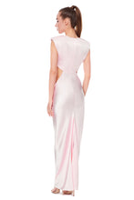 Load image into Gallery viewer, SILK LONG DRESS WITH DEEP OPENED SIDES