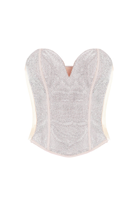 CRYSTAL CORSET WITH MESH SIDES