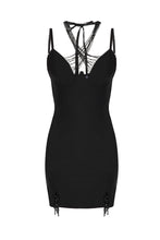 Load image into Gallery viewer, COCKTAIL DRESS WITH BEADS CROSS ON THE NECK