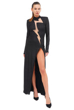 Load image into Gallery viewer, Glitter long dress with Lightning cut