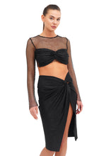 Load image into Gallery viewer, Glitter mesh top and midi skirt