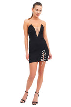 Load image into Gallery viewer, Deep cut dress with crystal cord