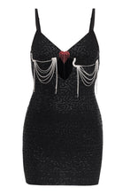 Load image into Gallery viewer, Sequins stretch dress with red heart